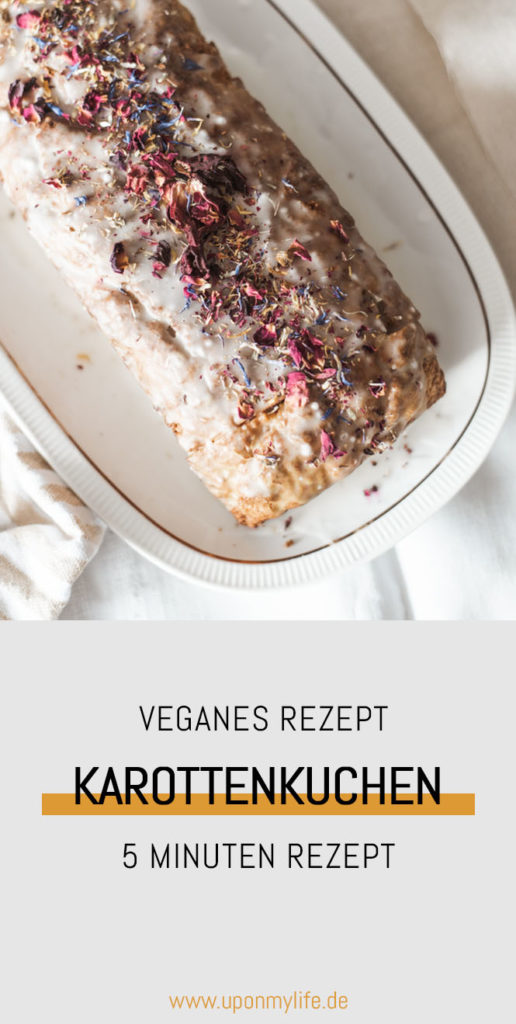 Rezept: Schneller veganer Karottenkuchen in 5 Minuten Teig zubereiten und backen, aus pflanzlichen Zutaten, der jedem gelingt. #backen #vegan #karottenkuchen