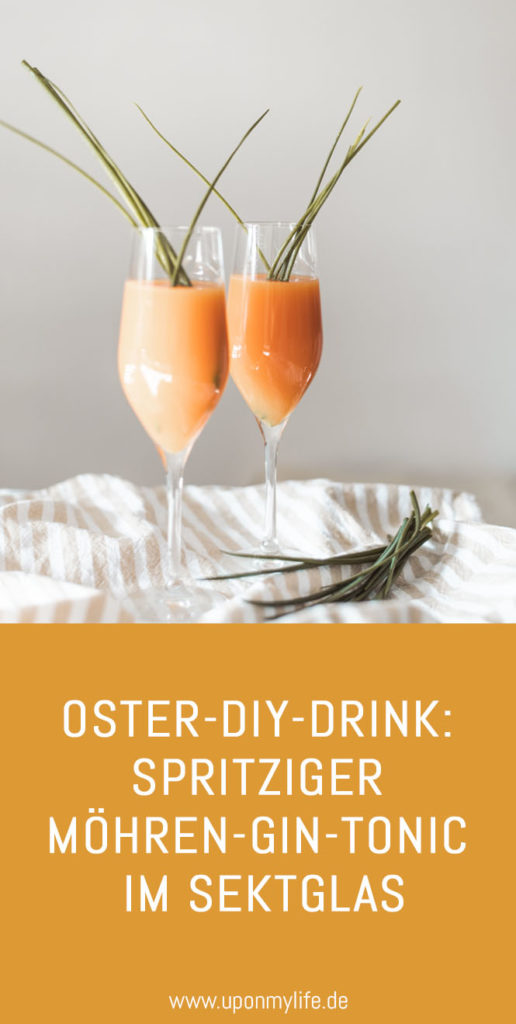 Oster-Drink: Spritziger Möhren-Gin-Tonic im Sektglas für den Osterbrunch und alkoholfreie Alternative - Brunch einfach nachhaltig genießen #ostern #brunch #drink