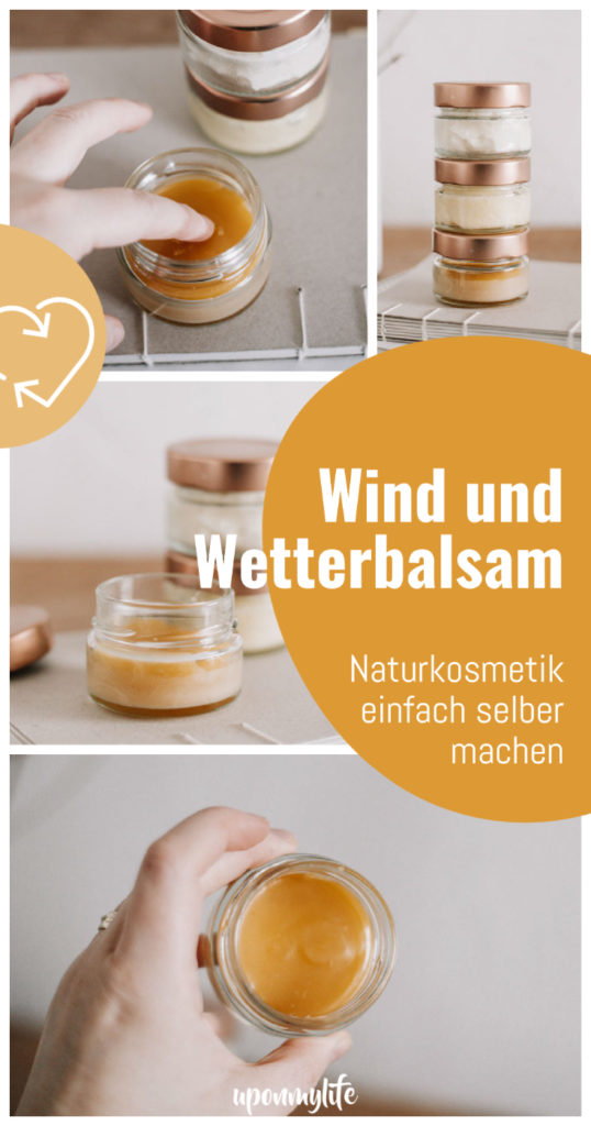 Wind und Wetterbalsam selber machen aus natürlichen, veganen Rohstoffen. Anleitung für selbstgemachten DIY Winterbalsam gegen trockene Haut.