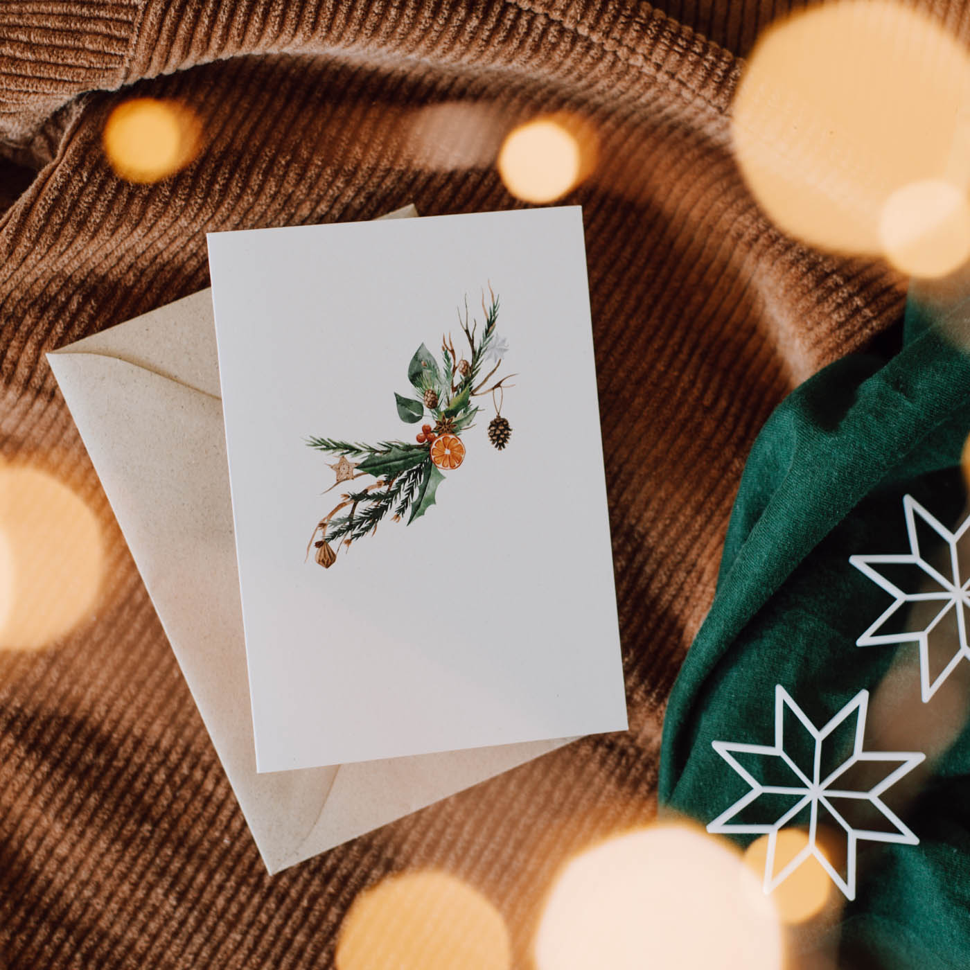 Nachhaltige Weihnachtskarten für eure Liebsten. Einzigartig, umweltfreundlich und nachhaltig auf Recyclingpapier gedruckt mit Briefumschlag.