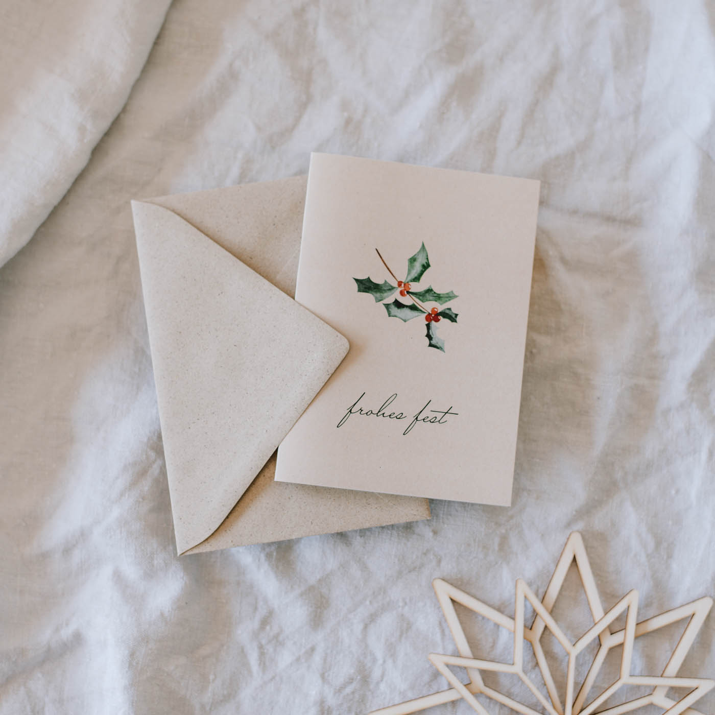 Nachhaltige Weihnachtskarten für eure Liebsten. Einzigartig, umweltfreundlich und nachhaltig auf Recyclingpapier gedruckt mit Briefumschlag.
