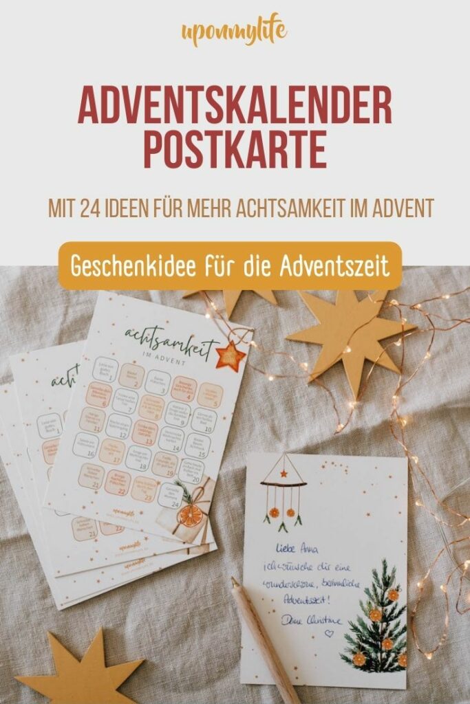Nachhaltiger Adventskalender als Postkarte: Kleines Geschenk oder Mitbringsel für die Adventszeit - Grußkarte mit Sinn