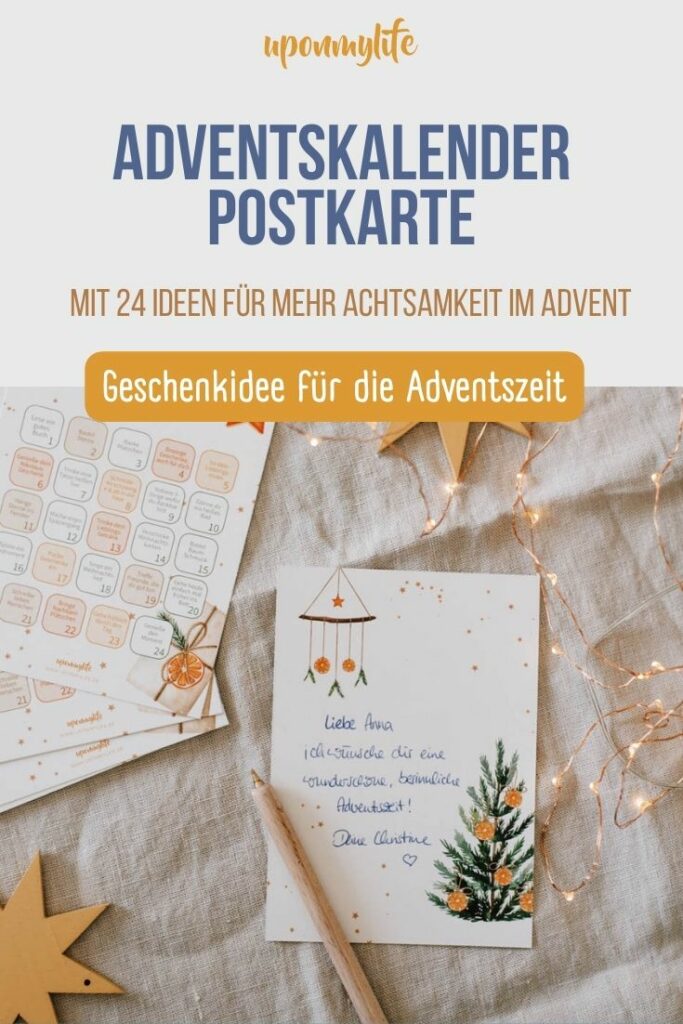 Nachhaltiger Adventskalender als Postkarte: Kleines Geschenk oder Mitbringsel für die Adventszeit - Grußkarte mit Sinn