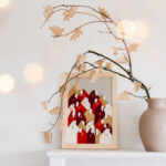 DIY Adventskalender mit Häuschen im Bilderrahmen selber basteln und mit persönlichen Gutscheinen, lieben Worten und nachhaltigen Tipps füllen