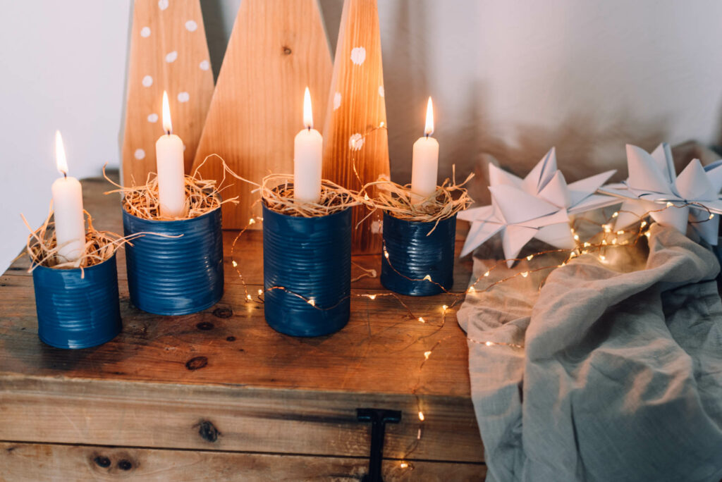 DIY Adventskranz aus Dosen Uponmylife