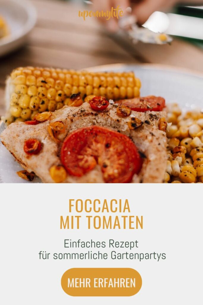 Foccacia mit Tomaten: Einfaches Rezept für Gartenpartys, Sommerfeste und Geburtstage mit aromatischen Tomaten aus dem Garten für viele Gäste