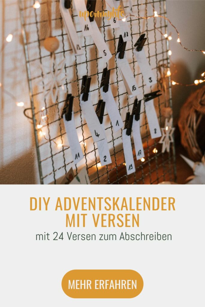 DIY Adventskalender mit 24 Versen zum Abschreiben. Schöner, selbst gemachter Upcycling Adventskalender für Erwachsene. Auch Last Minute!