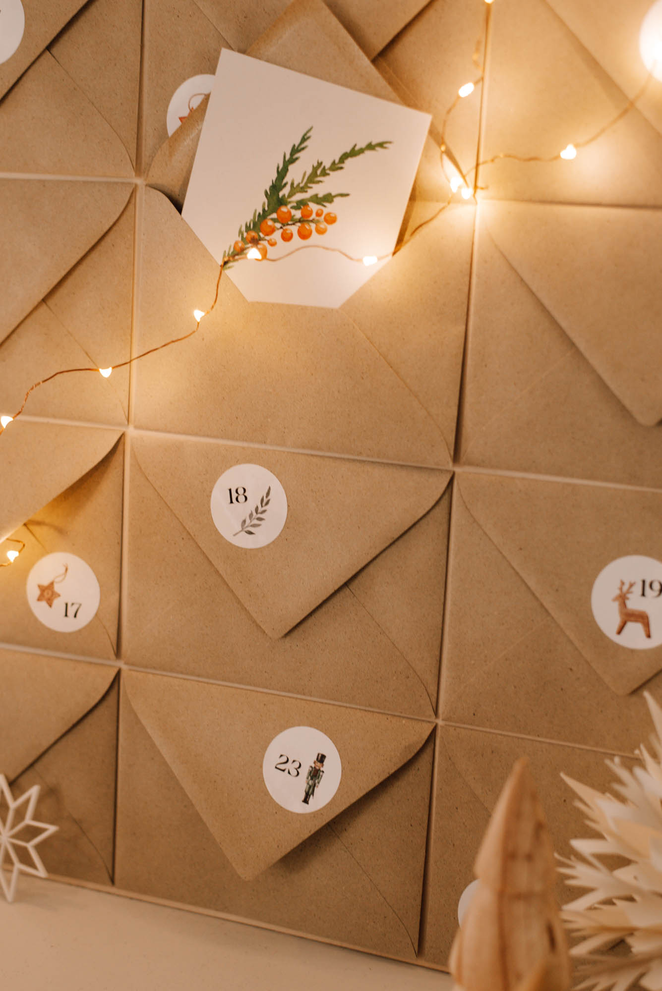  Gutschein-Adventskalender basteln aus Briefumschlägen - Uponmylife Motiv 