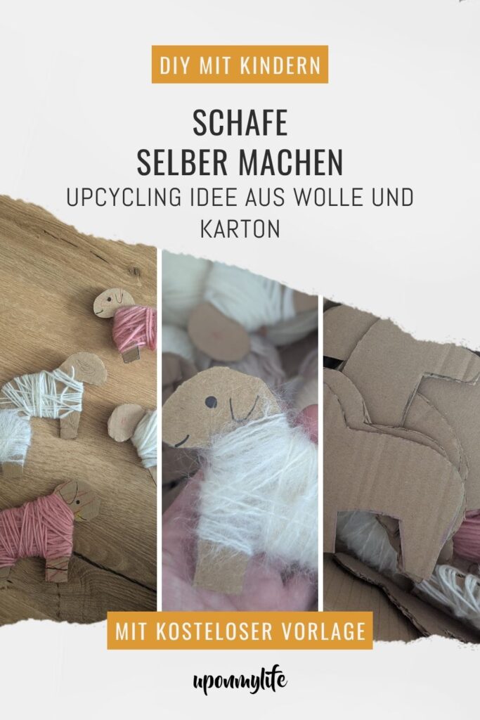DIY Schafe basteln leicht gemacht: Entdeckt die süße Bastelanleitung für flauschige Schafe aus Karton und Wolle inklusive kostenloser Vorlage zum Ausdrucken.