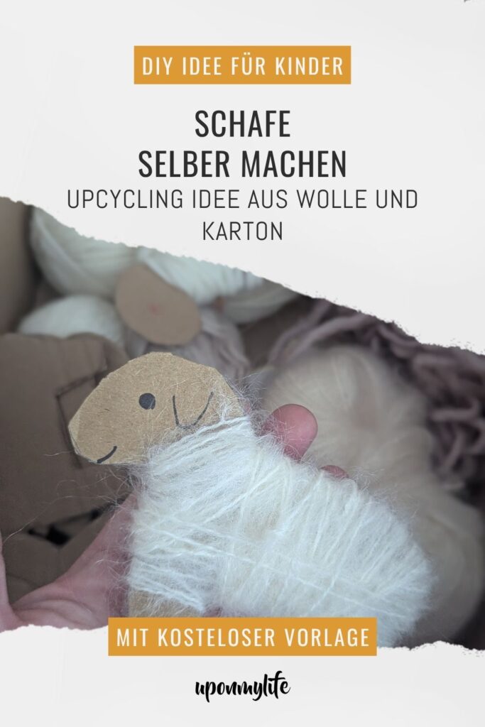 DIY Schafe basteln leicht gemacht: Entdeckt die süße Bastelanleitung für flauschige Schafe aus Karton und Wolle inklusive kostenloser Vorlage zum Ausdrucken.