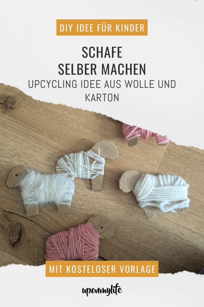 DIY Schafe basteln leicht gemacht: Entdeckt die süße Bastelanleitung für flauschige Schafe aus Karton und Wolle inklusive kostenloser Vorlage zum Ausdrucken.