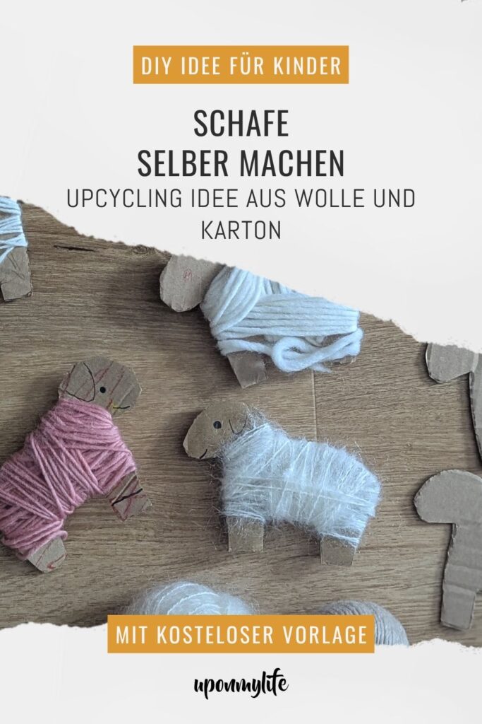 DIY Schafe basteln leicht gemacht: Entdeckt die süße Bastelanleitung für flauschige Schafe aus Karton und Wolle inklusive kostenloser Vorlage zum Ausdrucken.