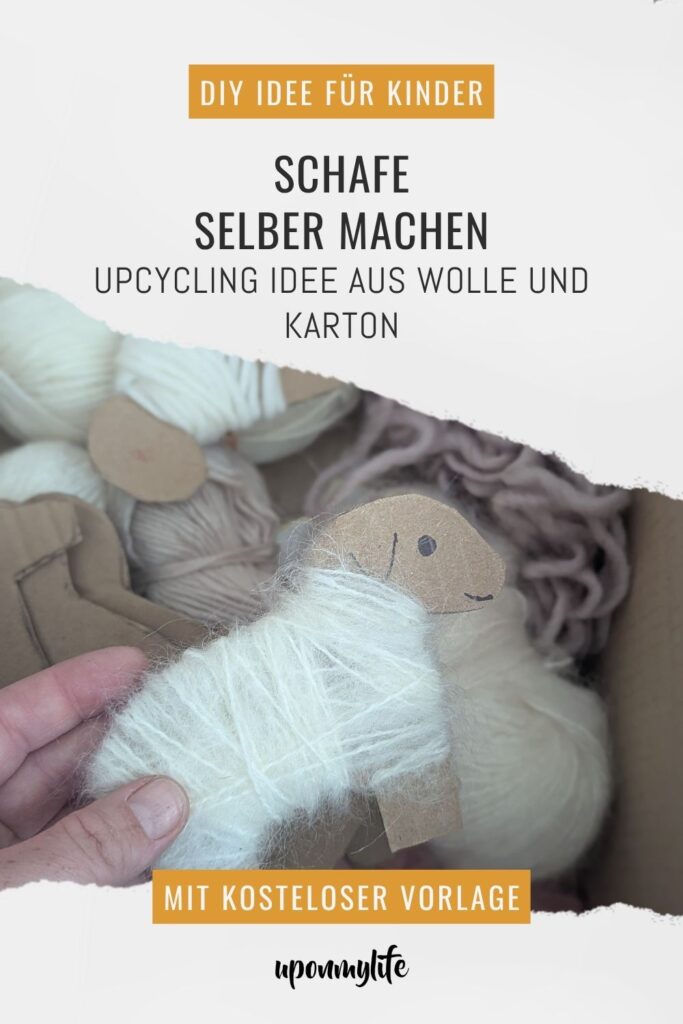 DIY Schafe basteln leicht gemacht: Entdeckt die süße Bastelanleitung für flauschige Schafe aus Karton und Wolle inklusive kostenloser Vorlage zum Ausdrucken.
