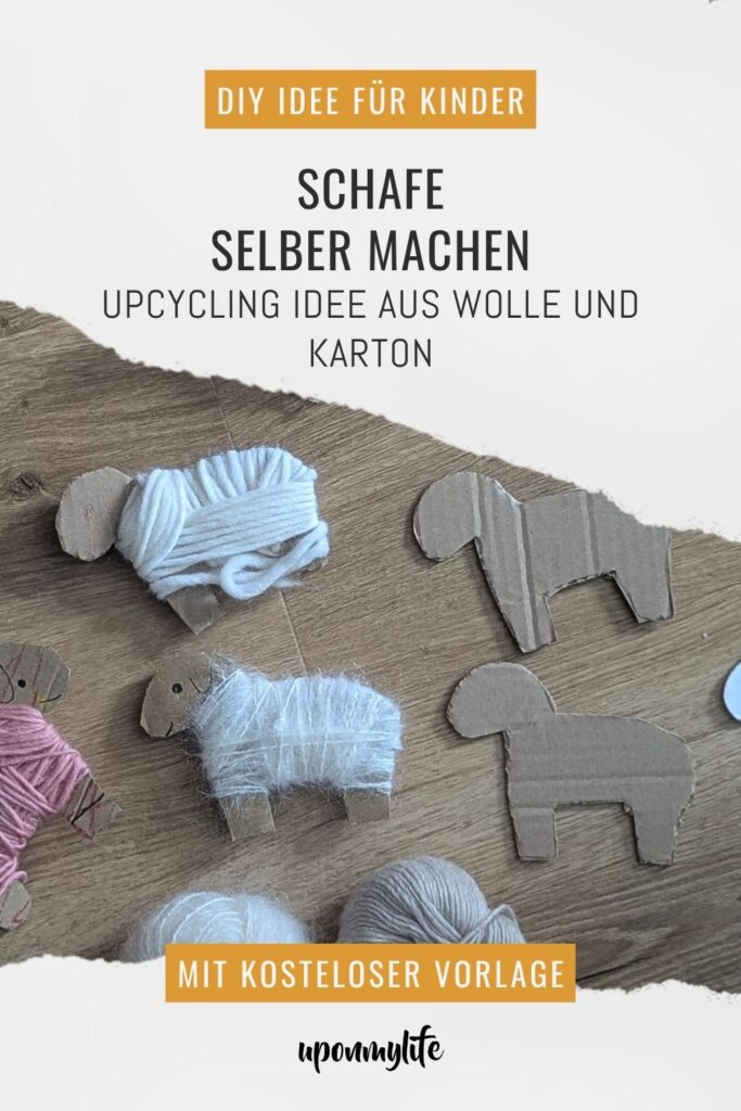 DIY Schafe basteln leicht gemacht: Entdeckt die süße Bastelanleitung für flauschige Schafe aus Karton und Wolle inklusive kostenloser Vorlage zum Ausdrucken.