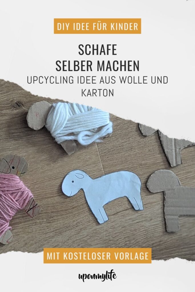 DIY Schafe basteln leicht gemacht: Entdeckt die süße Bastelanleitung für flauschige Schafe aus Karton und Wolle inklusive kostenloser Vorlage zum Ausdrucken.